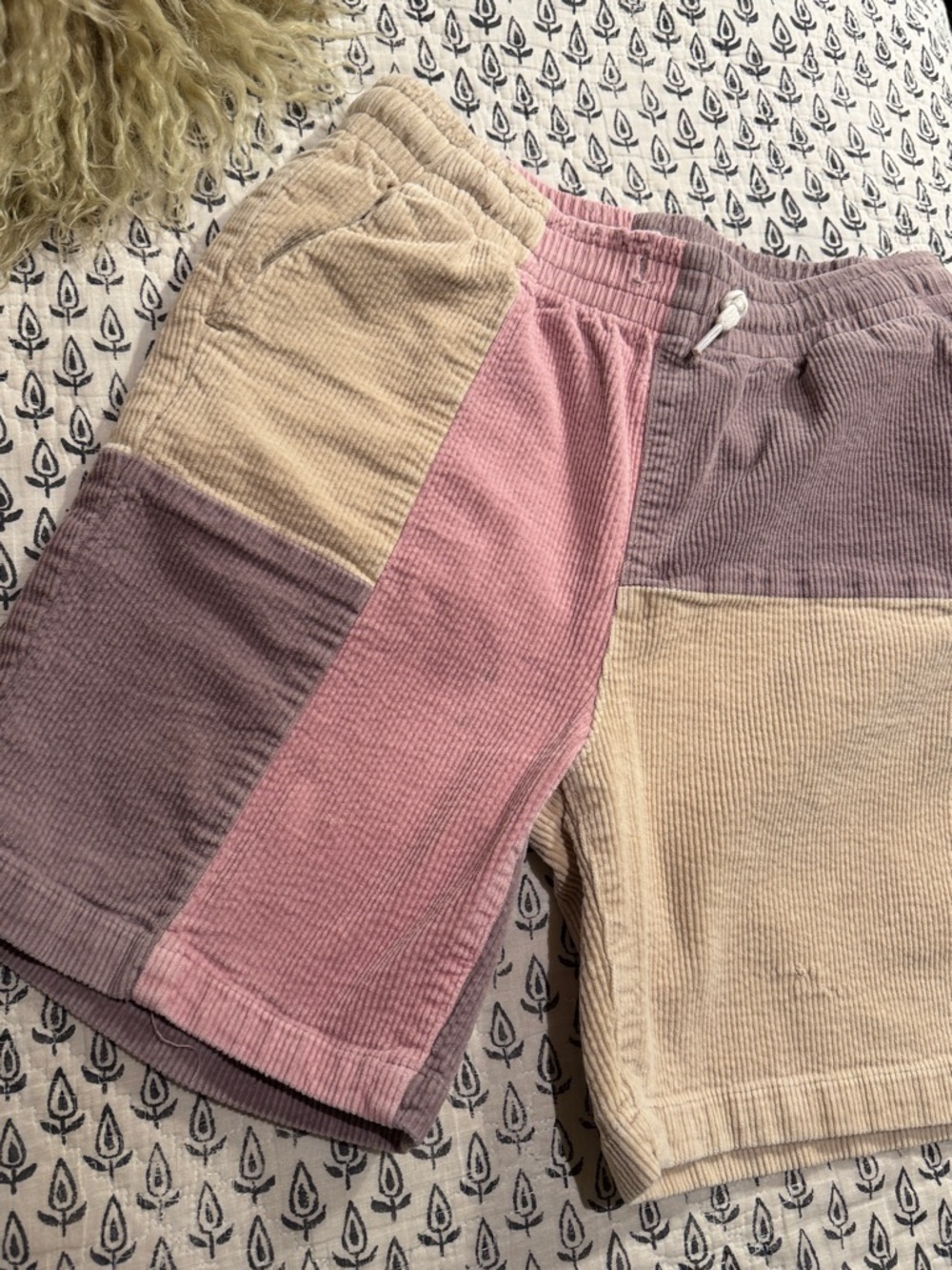 PacSun Pink Patchwork Corduroy Volley Shorts ~ size 12